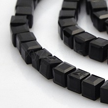 Faceted Cube Glass Beads Strands GLAA-A031-4mm-02