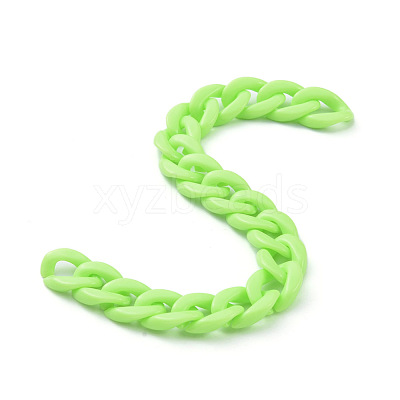 Handmade Opaque Acrylic Curb Chains AJEW-JB00662-05-1