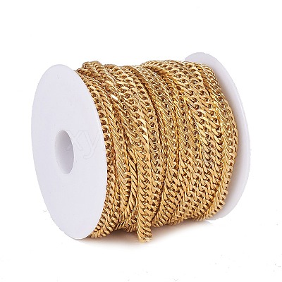 304 Stainless Steel Cuban Link Chains CHS-E018-13G-1