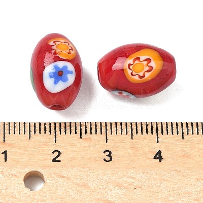 Handmade Millefiori Glass Beads LAMP-U004-02F-1