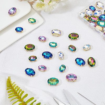 60Pcs 10 Style Oval Sew on Rhinestone DIY-UN0004-34-1