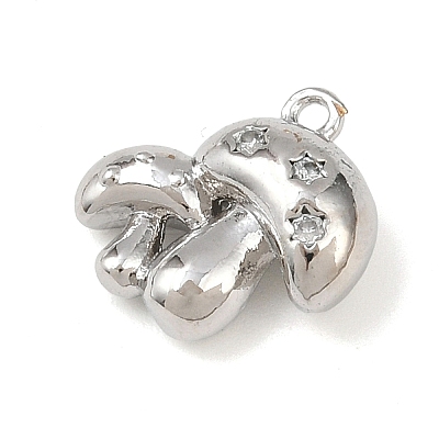 Brass Micro Pave Clear Cubic Zirconia Charms KK-G545-21P-1