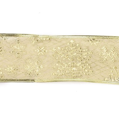 Snowflake Pattern Cotton Ribbon DIY-P012-01B-02-1