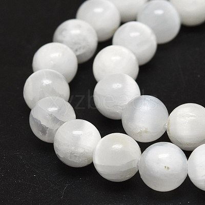 Natural Selenite Beads Strands G-O201A-02B-1