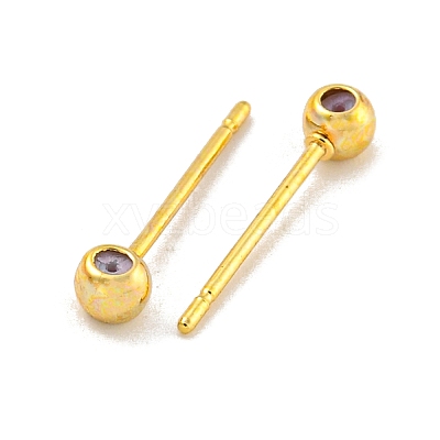 Brass Stud Earring Findings KK-U006-01G-01-1
