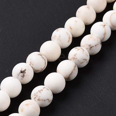 Natural Magnesite Round Bead Strands G-L358-4mm-02-1
