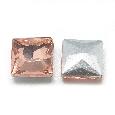 Pointed Back Glass Rhinestone Cabochons RGLA-T027-10x10mm-06-1