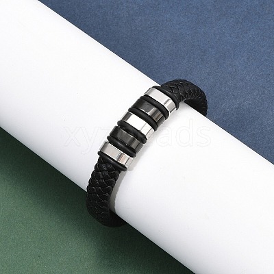 Braided Leather Cord Bracelets for Men BJEW-Z081-11P-02-1