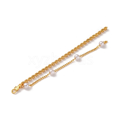 Brass Micro Pave Clear Cubic Zirconia & ABS Plastic Pearl Big Pendants KK-G510-05G-1
