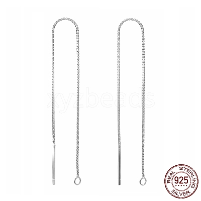 Anti-Tarnish Rhodium Plated 925 Sterling Silver Stud Earring Findings STER-E051-C-01P-1