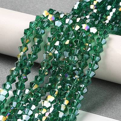 Transparent Electroplate Glass Beads Strands EGLA-A039-T6mm-B10-1