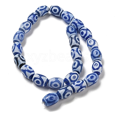 Blue Tibetan Style dZi Beads Strands TDZI-NH0001-C11-01-1