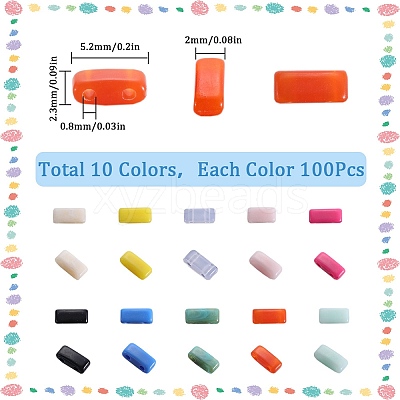 1000pcs 10 Colors Opaque Acrylic Slide Charms OACR-SC0001-37B-1