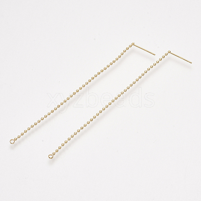 Brass Stud Earring Findings KK-T035-126G-1
