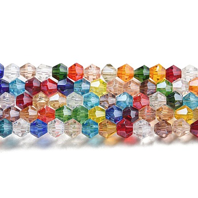 Transparent Electroplate Glass Beads Strands GLAA-F029-4mm-C29-1