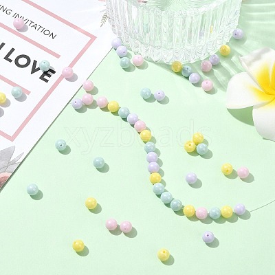 60Pcs 4 Colors Cubic Zirconia Imitation Pearl Beads ZIRC-CJ0001-30-1