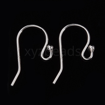 Anti-Tarnish Rhodium Plated 925 Sterling Silver Earring Hooks STER-I005-49P-1