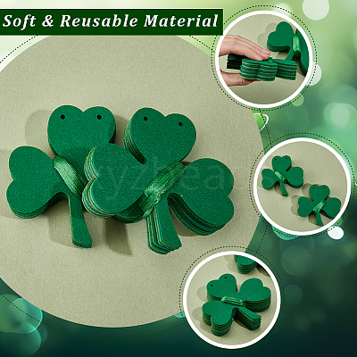 4 Bag Felt Clover Hanging Banner for Saint Patrick's Day Decoration AJEW-CY0002-43-1