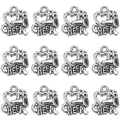 60Pcs Tibetan Style Alloy Message Charms FIND-SC0007-14-1