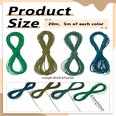20M 4 Colors 2-Ply Round Waxed Cotton Thread Cords YC-LP0001-03C-1