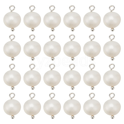 24Pcs Natural Pearl Two Sides Polished Charms PALLOY-HY00054-1