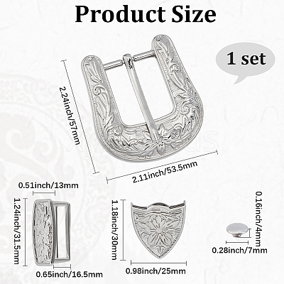 1Pc Belt Alloy Buckle Sets FIND-GF0008-76P-1