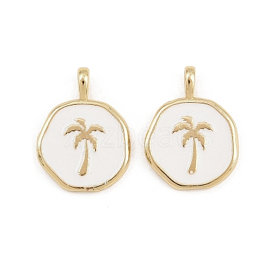 Brass Enamel Pendants KK-B157-15G-02-1