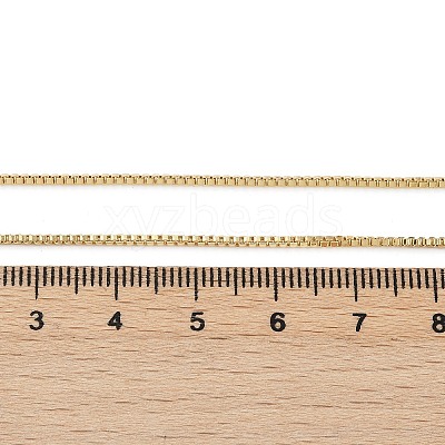 Brass Box Chain Necklaces NJEW-K123-11G-1