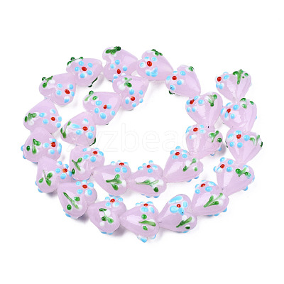 Handmade Bumpy Lampwork Beads Strands LAMP-N029-011E-1