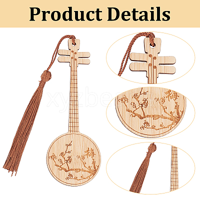 8Pcs 8 Style Ancient Style Bamboo Bookmarks AJEW-GO0001-48-1