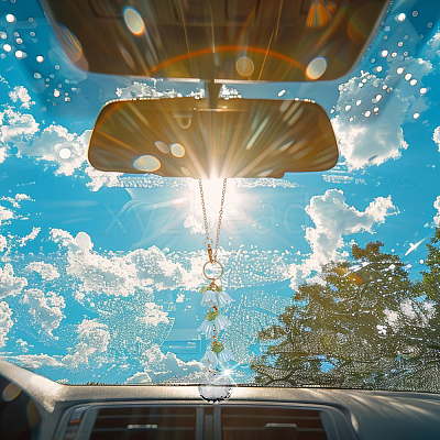 Glass & Resin Lily of the Valley Car Hanging Ornaments HJEW-DR00053-1
