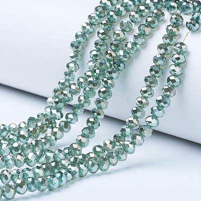 Electroplate Glass Beads Strands EGLA-A034-T6mm-C-1