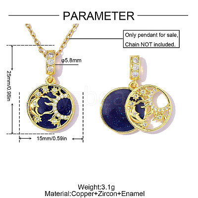 Brass Micro Pave Clear Cubic Zirconia Pendants CU-OY001-55G-1