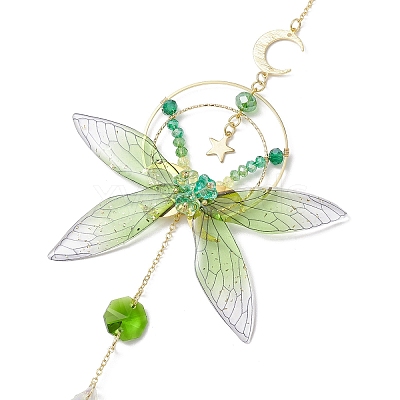 Resin Butterfly Hanging Ornaments HJEW-TA00179-1