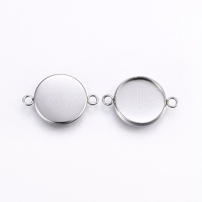 Tarnish Resistant 304 Stainless Steel Cabochon Connector Settings STAS-I095-28P-C-1