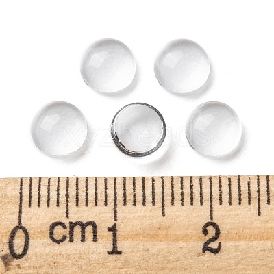 Transparent Glass Cabochons X-GGLA-R026-6mm-1