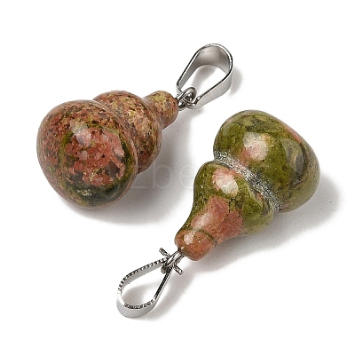 Natural Unakite Pendants G-B127-03P-04-1