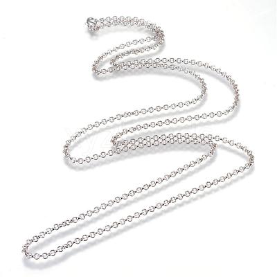 Iron Rolo Chains Necklace Making MAK-R015-45cm-P-1