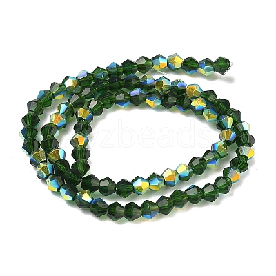 Electroplate Transparent Glass Beads Strands EGLA-K015-18W-1