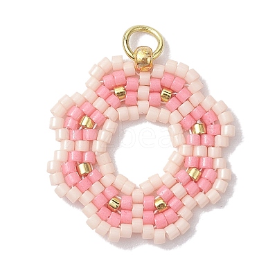 Seed Beads Beaded Charms PALLOY-MZ00205-02-1