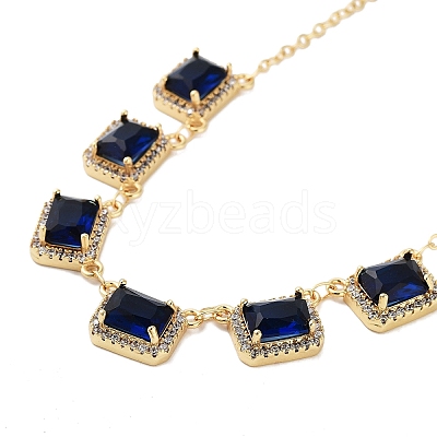 Rack Plating Brass Micro Pave Cubic Zirconia Necklaces NJEW-M215-03G-01-1