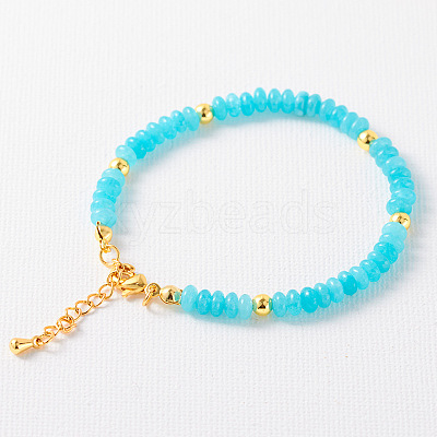 Simple Design Natural Amazonite Beaded Bracelets for Women JH7309-18-1