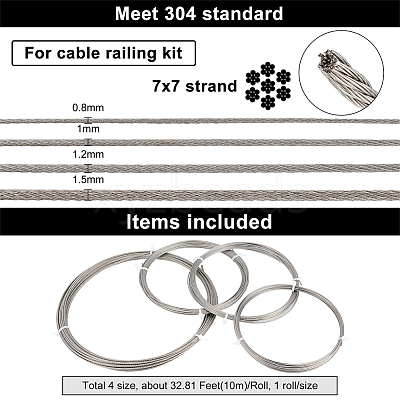 4Roll 304 Stainless Steel Wire TWIR-BC0001-38-1
