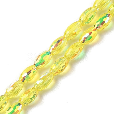 AB Color Plated Transparent Electroplate Beads Strands EGLA-H104-05A-1