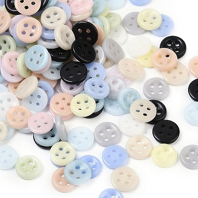 4-Hole Glass Buttons PORC-R010-01C-1