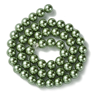 Eco-Friendly  Dyed Glass Pearl Round Bead Strands HY-A002-8mm-RB025-1