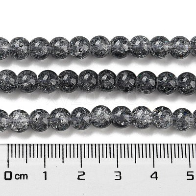 Spray Painted Crackle Glass Beads Strands DGLA-C002-6mm-02-1
