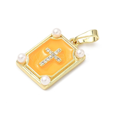 Brass Micro Pave Cubic Zirconia Pendants LS-KK-H255-07G-04-1