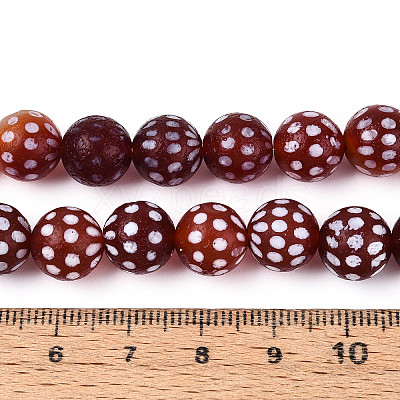 Tibetan Style Natural Agate dZi Beads Strands G-T144-36A-01-1