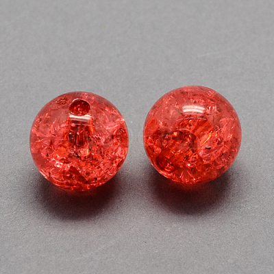 Transparent Crackle Acrylic Beads CACR-R008-8mm-04-1